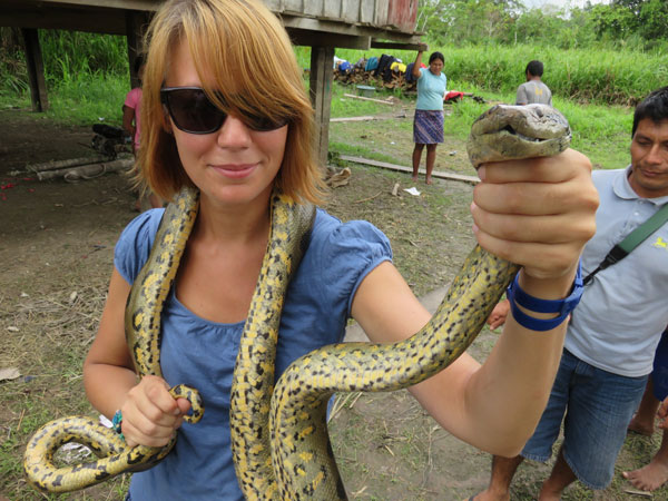 Anaïs et son anaconda, Amazonie